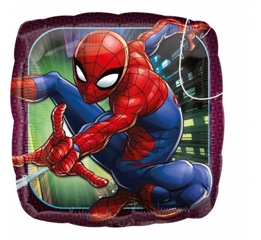 Folienballon 18" Quadrat – Spiderman Animated