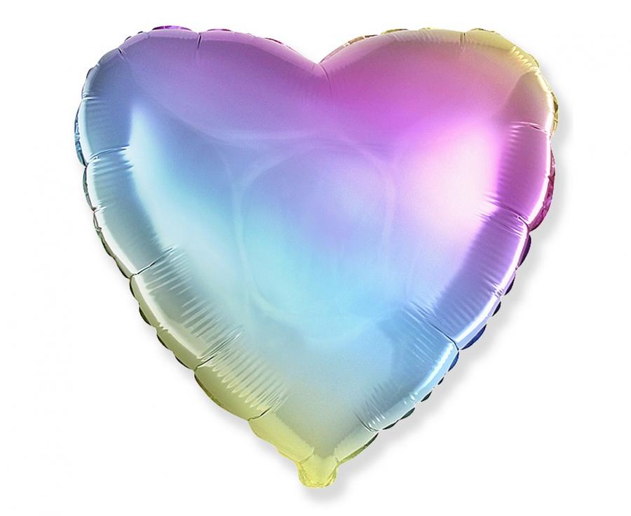Herz-Folienballon 18" – Pastell Farbverlauf (ohne Verpackung)