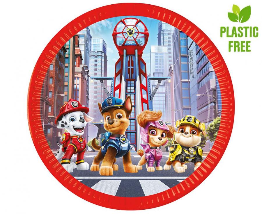 Pappteller Paw Patrol: The Movie (Nickelodeon) next generation, 23cm, 8 Stk.. (Kunststoff-free)