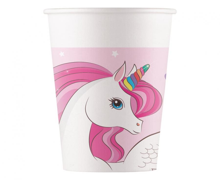 Paper Becher (WM) Unicorn Regenbogen Colors, 200ml, 8 Stk. (SUP label)