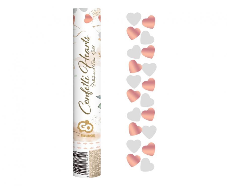Canon confetti Hearts, rose Gold and Weiß, paper-Folien / 30cm