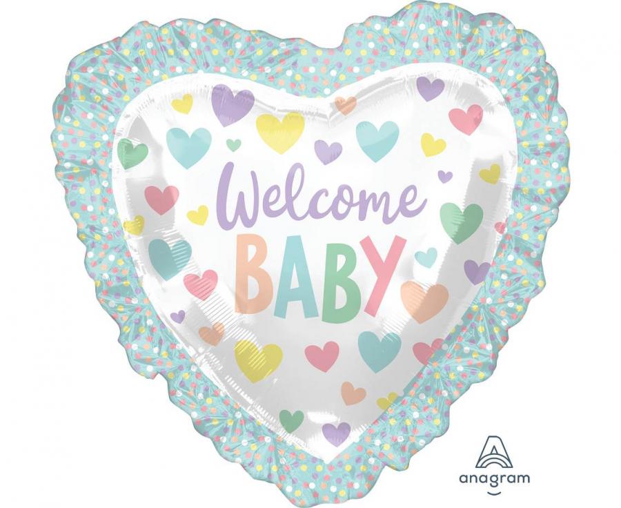 Folienballon Baby Ruffle Herz – Babyshower Deko