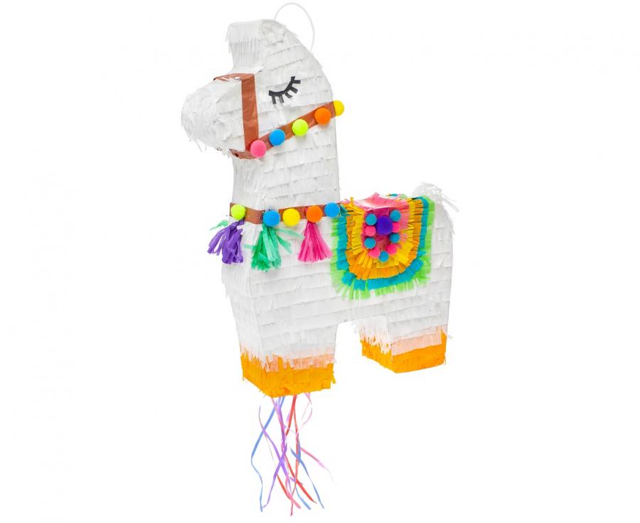 Premium Lama Piñata "Cloudy" – Sanftes Zugband-System – 45 cm Party-Highlight