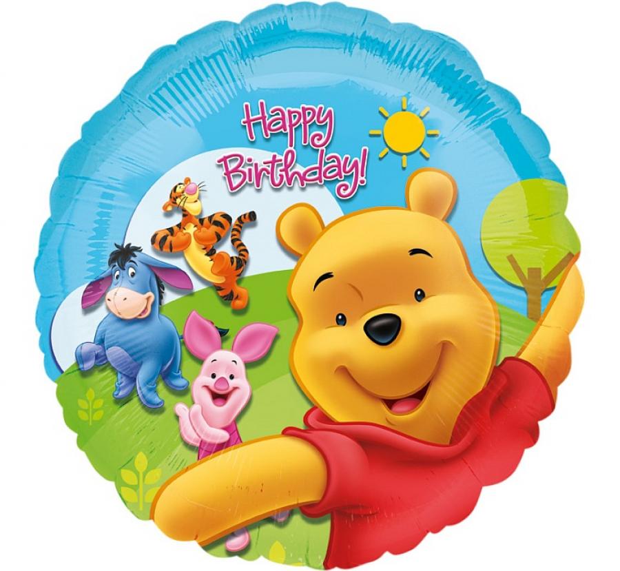 Folienballon 18" Rund – Winnie Pooh Sunny Birthday