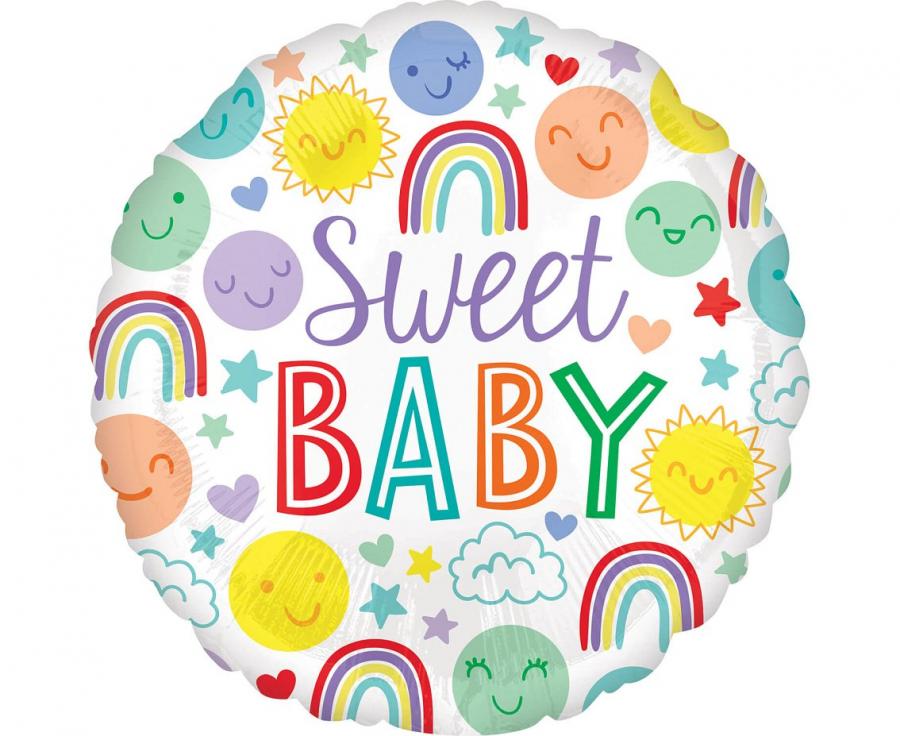 Folienballon S40 – Sweet Baby Icons (verpackt)