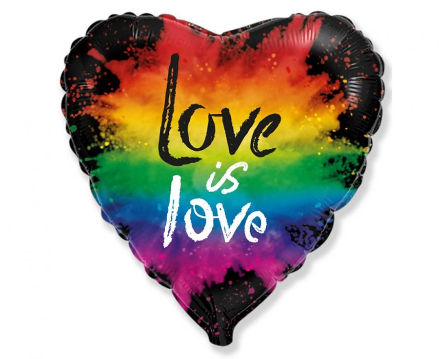 Herz-Folienballon 18" – Love is Love (ohne Verpackung)