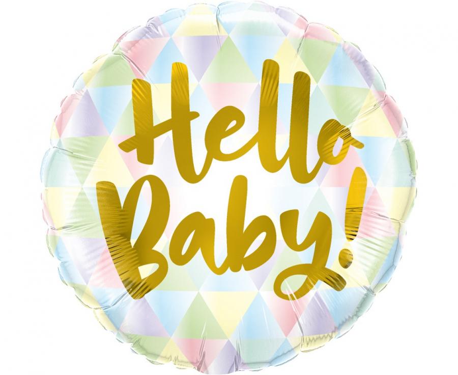 Folienballon 18" Rund – Hello Baby Babyshower