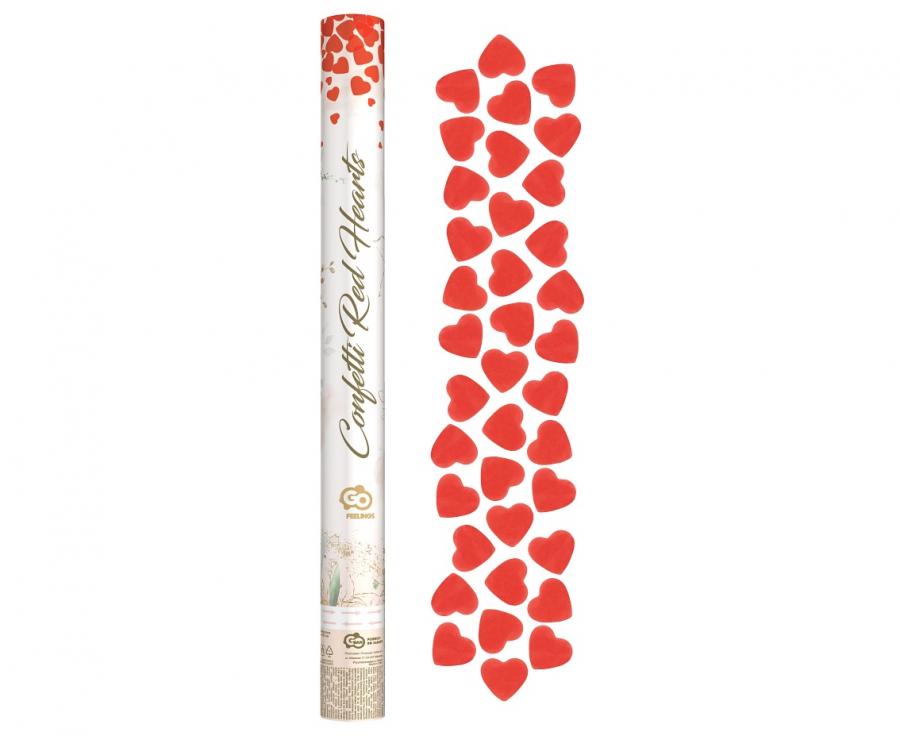 Confetti Cannon - Rot paper hearts / 60 cm