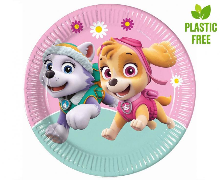 Pappteller Paw Patrol Skye & Everest (Nickelodeon), next generation, 23cm, 8 Stk. (Kunststoff-free)