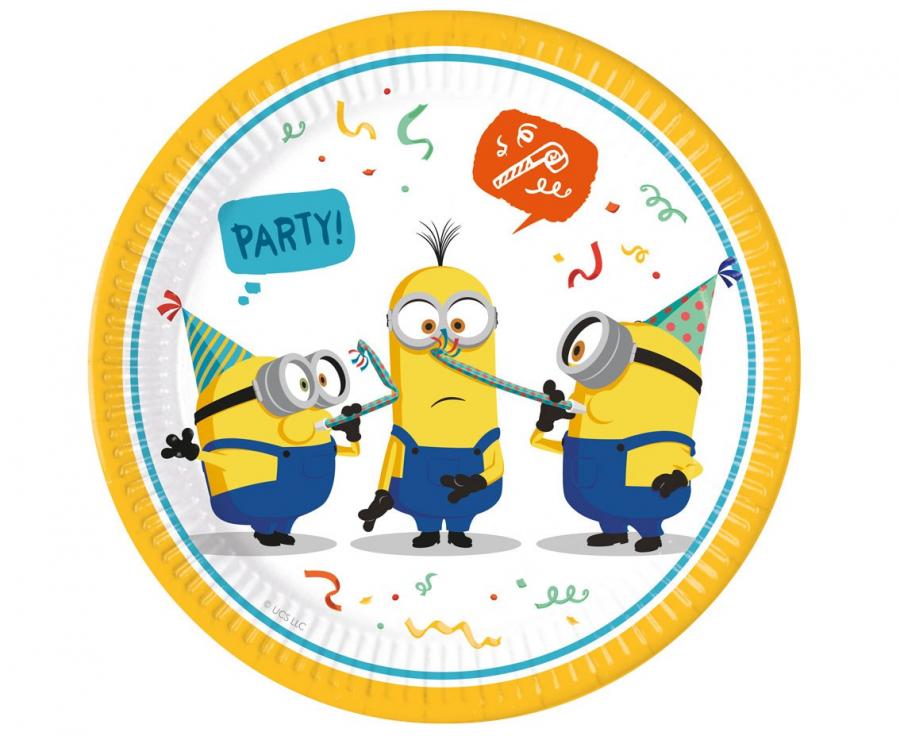 Pappteller Minions Rise of Grue (Universal), next generation, 23cm, 8 Stk. (Kunststoff-free)