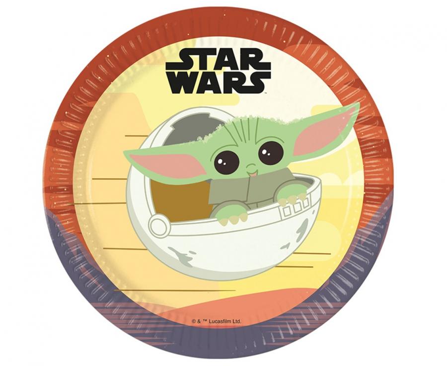 Pappteller Star Wars - The Mandalorian, next generation, 23 cm, 8 Stk. (Kunststoff-free)