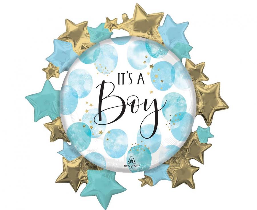 Folienballon 18" – Baby Boy Blau Aquarell