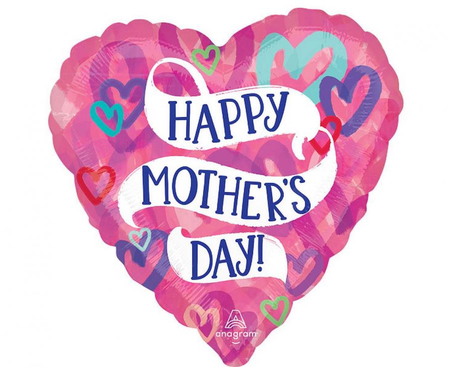 Folienballon 18" – Mother's Day Layered Hearts