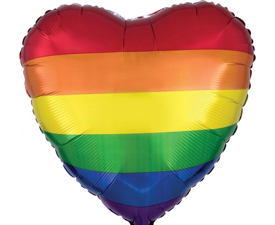Folienballon 18" Herz – Rainbow Regenbogen