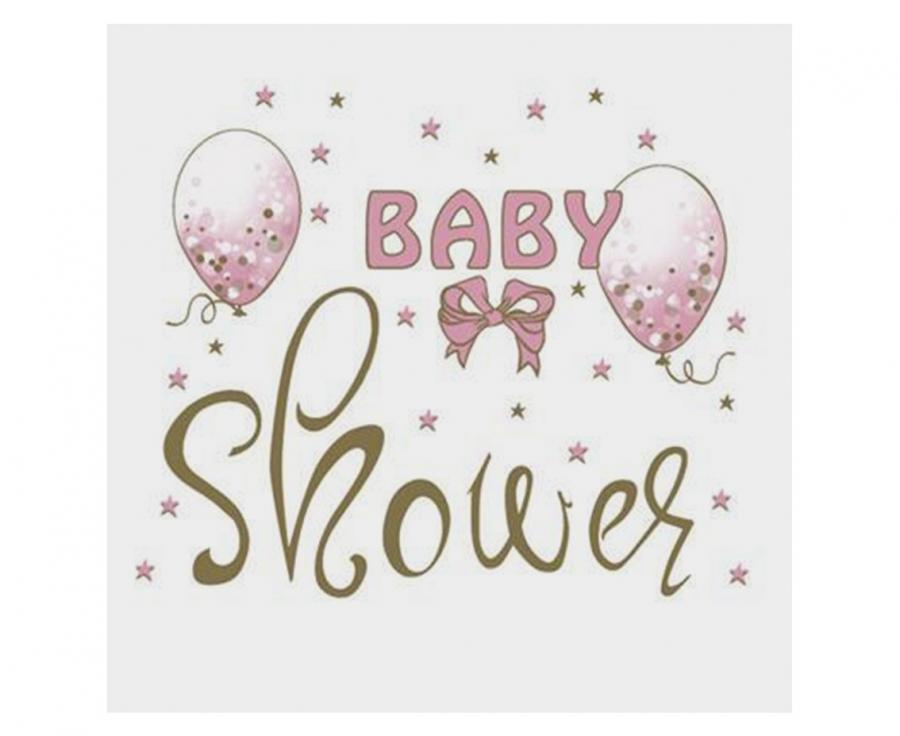 POLMAK Baby Shower Pink Servietten, 33x33 cm, 20 Stk..