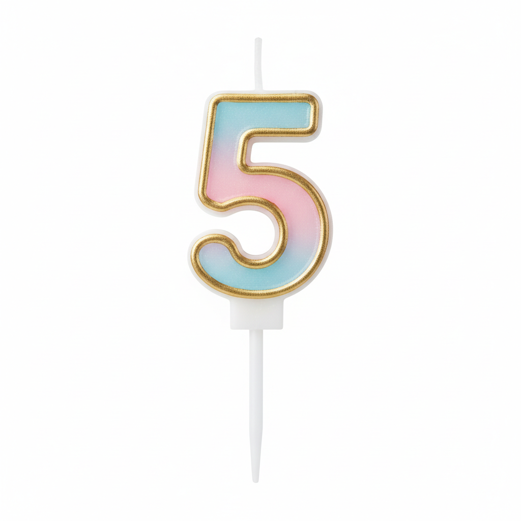 Zahlenkerzen Neon (0-9) – Bunte Geburtstagskerzen für Torten & Kuchen (4,4 cm)
