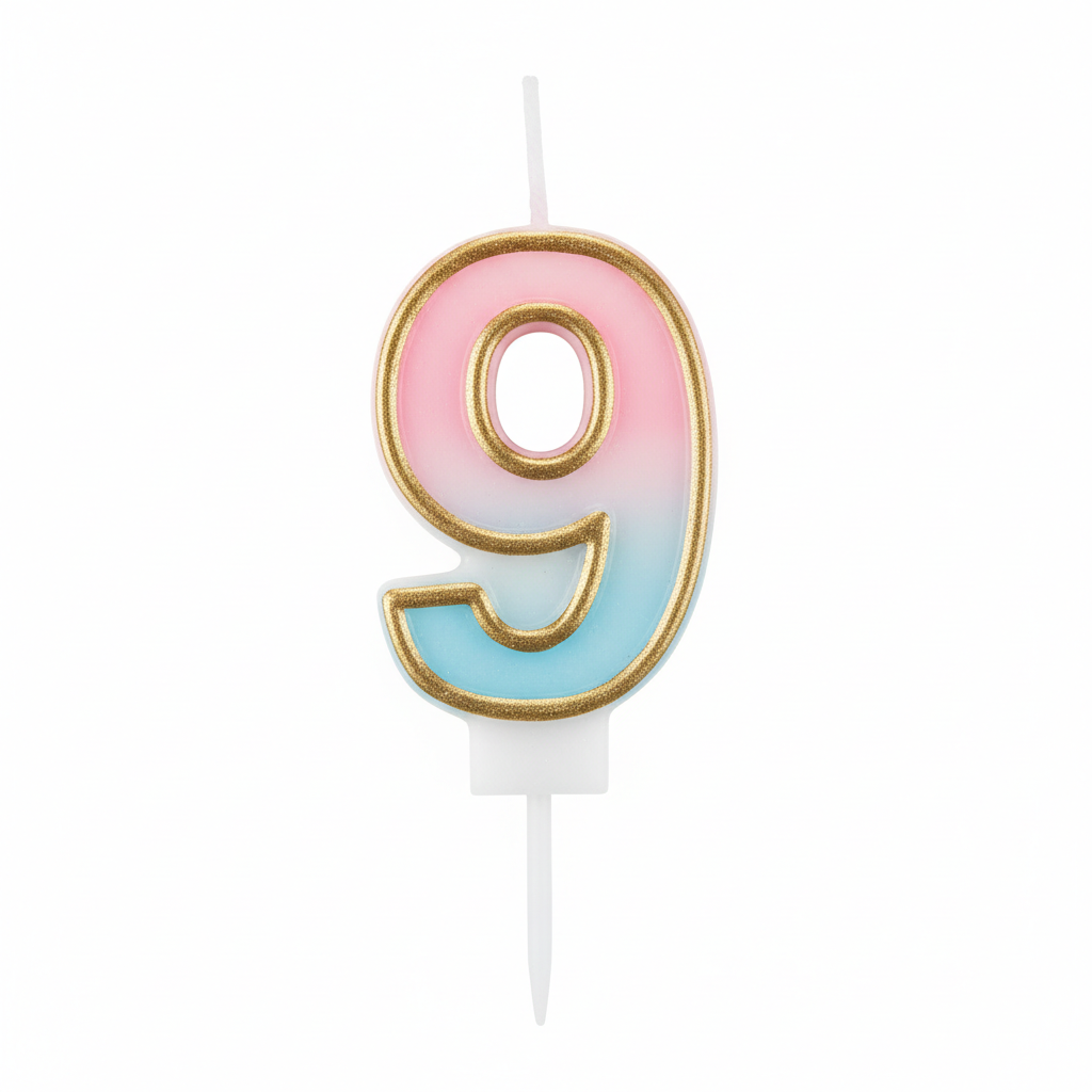 Zahlenkerzen Neon (0-9) – Bunte Geburtstagskerzen für Torten & Kuchen (4,4 cm)
